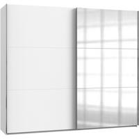 SCHWEBETÜRENSCHRANK 250/216/65 cm 2-türig Weiß  - Chromfarben/Weiß, MODERN, Holzwerkstoff (250/216/65cm) - MID.YOU