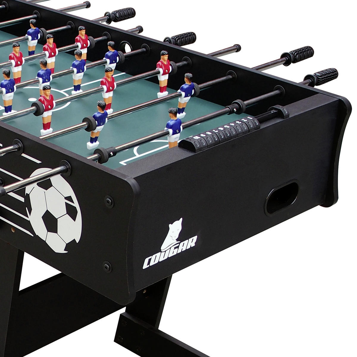 Tischfußball Folding Soccer Kicker Klappkicker Tischkicker Fußballtisch  klappbar schwarz : : Spielzeug