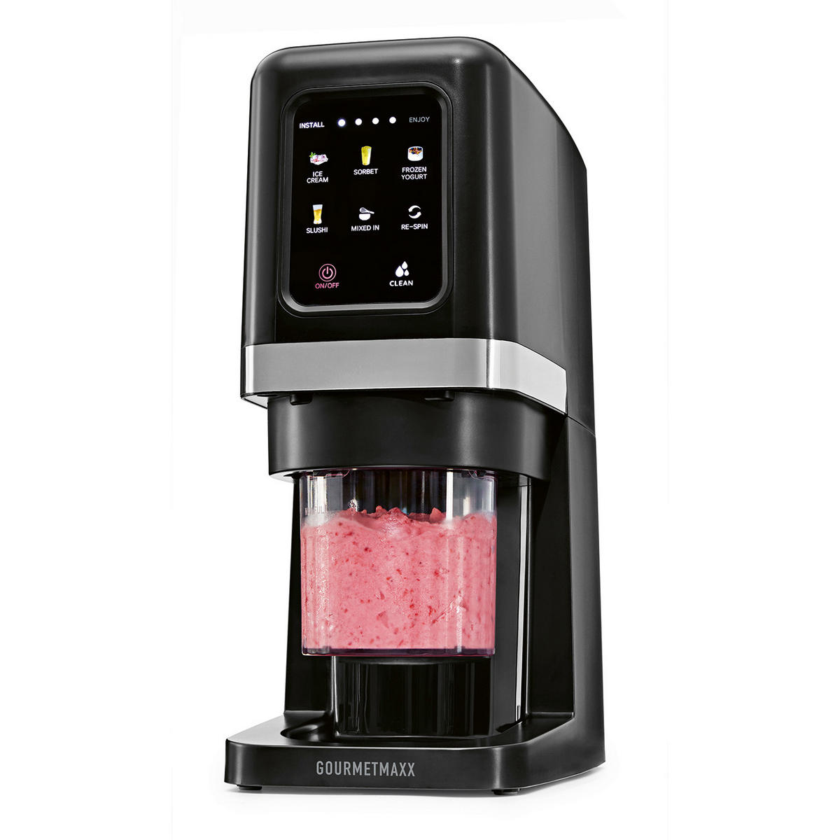 EISMASCHINE GOURMETmaxx  - Schwarz, Basics, Kunststoff/Metall (23/11,6/30cm) - GOURMETMAXX