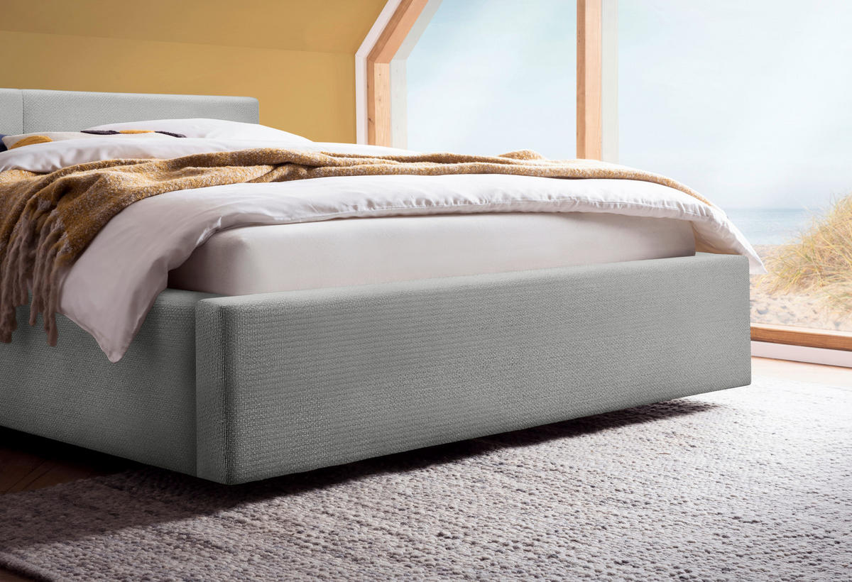 POLSTERBETT 140/200 cm  Grau  - Grau, Basics, Holz/Textil (140/200cm) - Boxxx