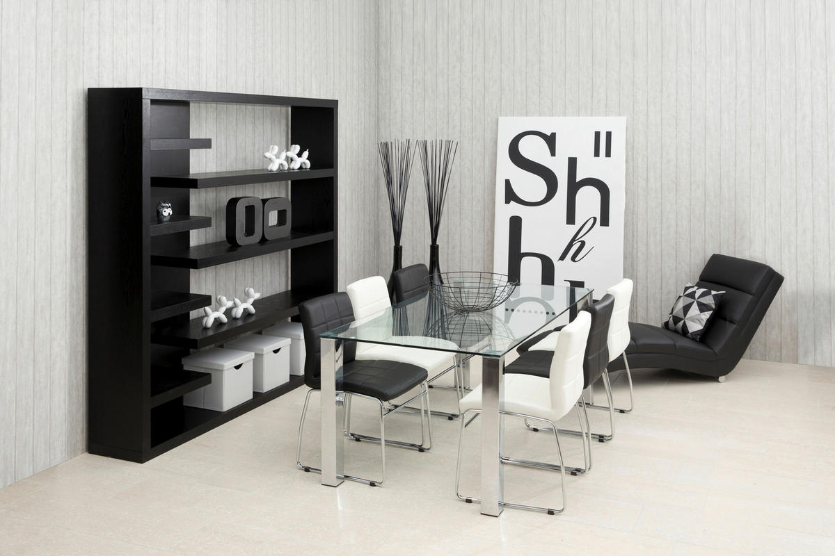 ESSTISCH in Metall, Glas  - Chromfarben, KONVENTIONELL, Glas/Metall (180/75/90cm) - MID.YOU