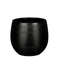 KVĚTINÁČ keramika, 21.5/21.5/22.5 cm - černá, Basics, keramika (21.5/21.5/22.5cm)