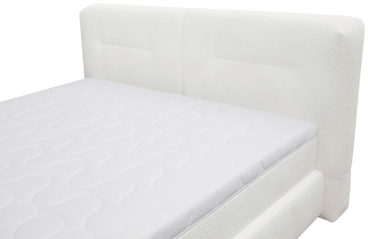 KÁRPITOZOTT ÁGY 180/200 cm  fehér  - fekete/fehér, Basics, műanyag/textil (180/200cm) - Esposa