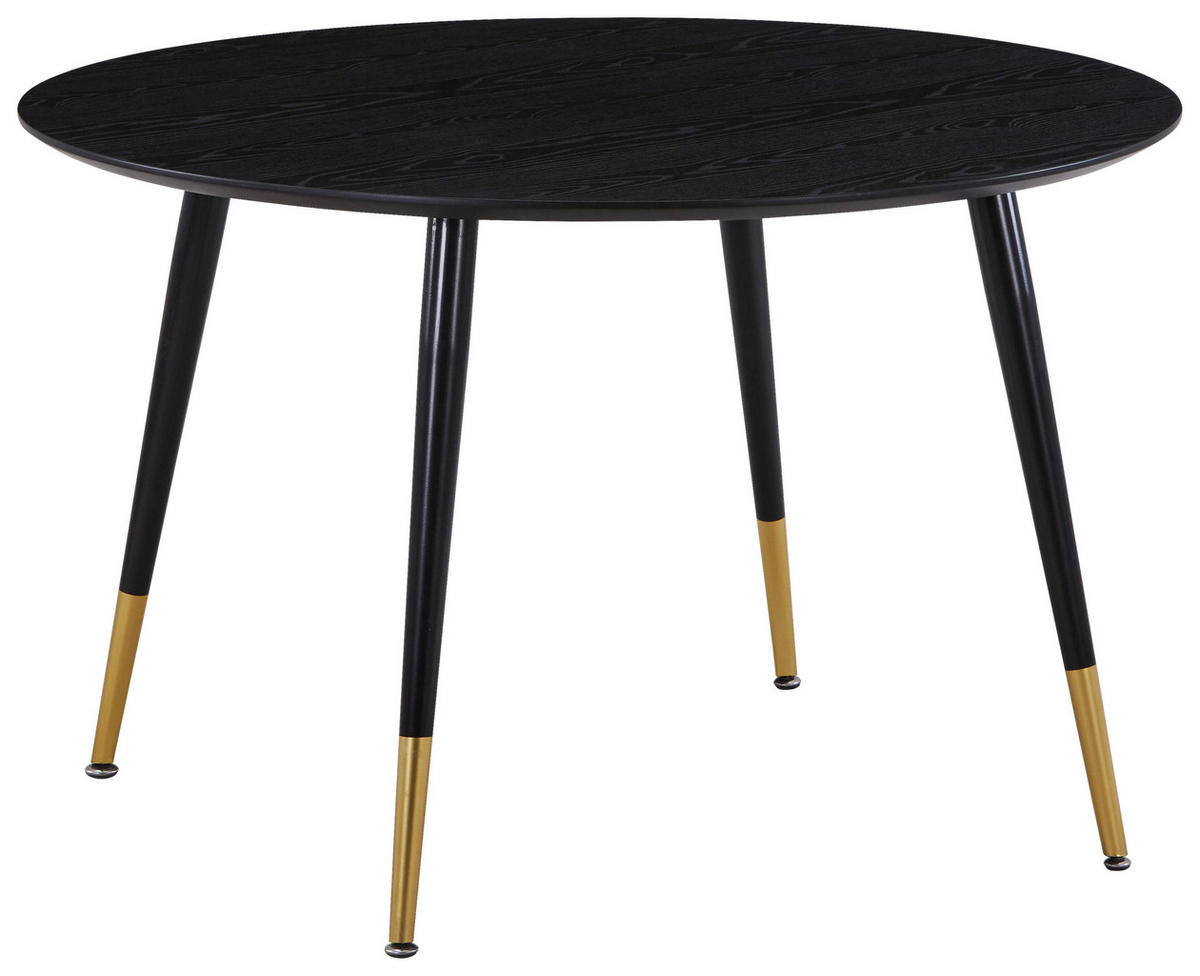 ESSTISCH in Metall, Holzwerkstoff 115/115/75 cm  - Messingfarben/Schwarz, Design, Holzwerkstoff/Metall (115/115/75cm) - Livetastic