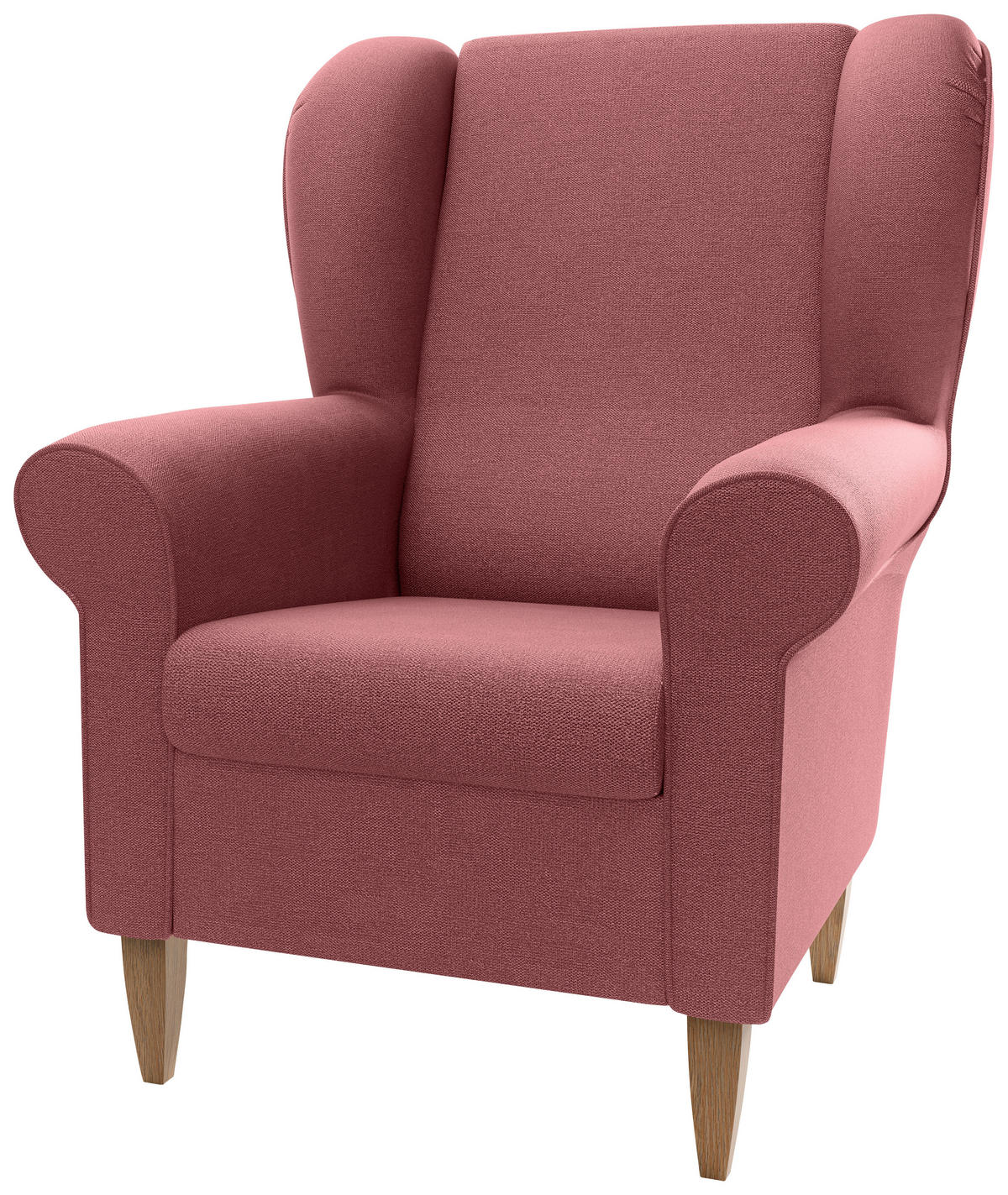 OHRENSESSEL Struktur Rosa  - Naturfarben/Rosa, Konventionell, Holz/Textil (80/102/86cm) - Livetastic