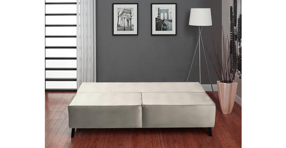 SCHLAFSOFA Percy in Naturfarben  - Schwarz/Naturfarben, KONVENTIONELL, Textil/Metall (197/91/88cm) - Novel