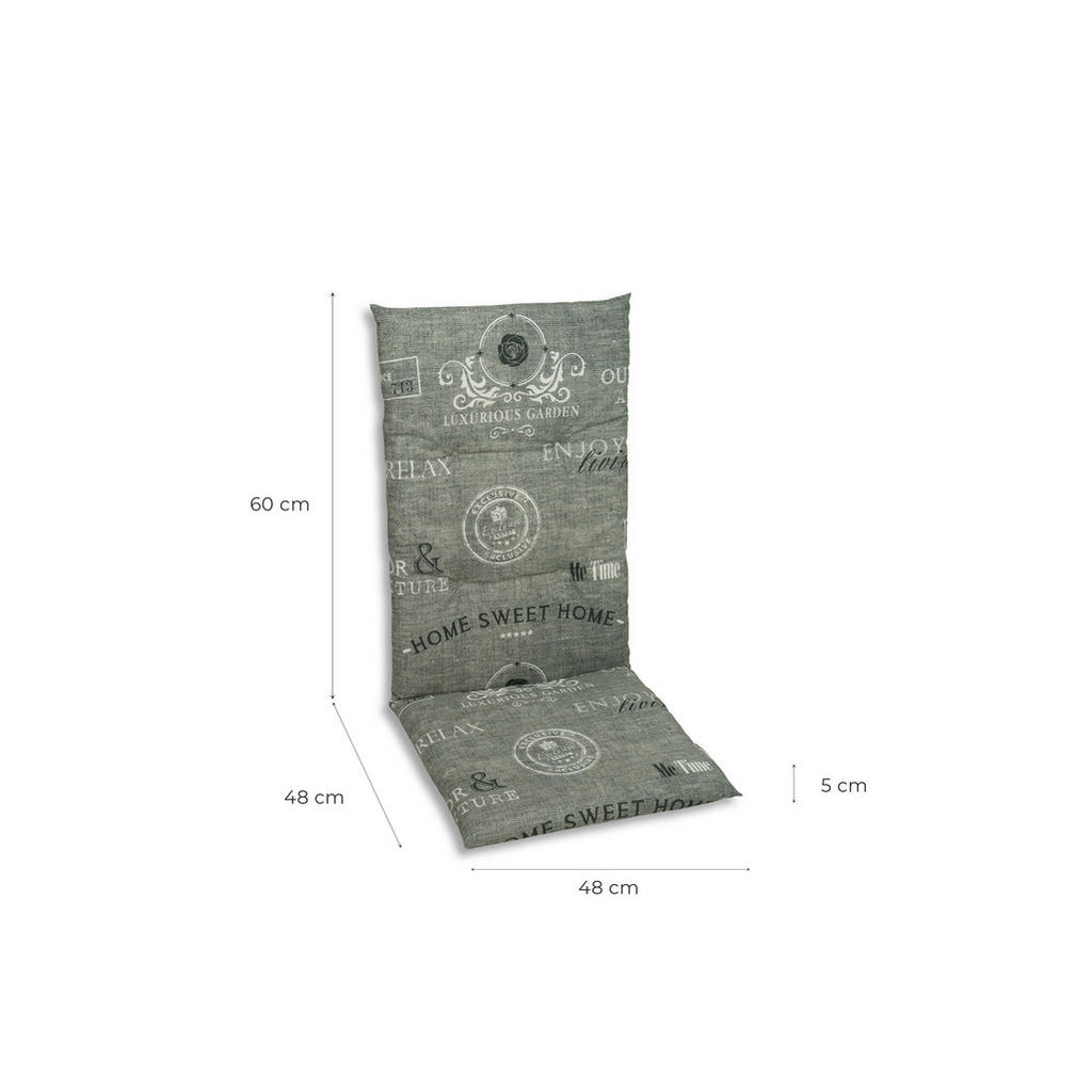 Thumbnail - Xxxl Sesselauflagenset, Grau, Weiß, Hellgrau, Textil, 4-teilig, Stempel, Füllung: Schaumstoff, Vlies, 48x5x108 cm, Oeko-...