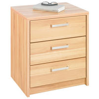 NACHTTISCH 50/60/40 cm  in Kernbuche Buchefarben  - Buchefarben/Nickelfarben, Natur, Holz/Metall (50/60/40cm) - Linea Natura