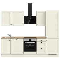 KÜCHENLEERBLOCK 270 cm   in Weiß, Eichefarben  - Eichefarben/Schwarz, MODERN, Holzwerkstoff/Metall (270cm) - Nobilia