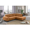 ECKSOFA Cognac Chenille  - Cognac/Schwarz, Textil/Metall (262/215cm) - MID.YOU