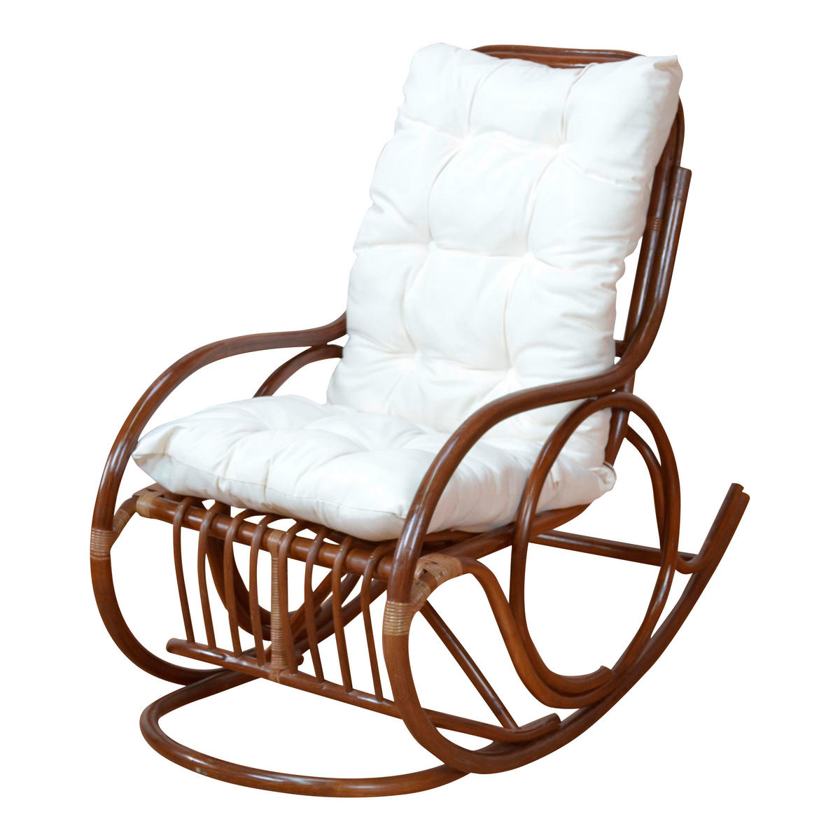 SCHAUKELSTUHL in Braun  - Creme/Braun, Natur, Holz/Textil (62/97/118cm) - MID.YOU