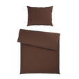 BETTWÄSCHE 2-teilig Mavie Satin 140/200 cm  - Braun, Basics, Textil (140/200cm) - Novel