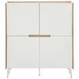 HIGHBOARD  in 110/124/40 cm  - Eiche Artisan/Weiß, Design, Holzwerkstoff/Metall (110/124/40cm) - Carryhome