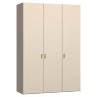 DREHTÜRENSCHRANK 152/220/59 cm,  in Creme, Hellbraun, 3-türig  - Hellbraun/Creme, Design, Glas/Holzwerkstoff (152/220/59cm) - Jutzler