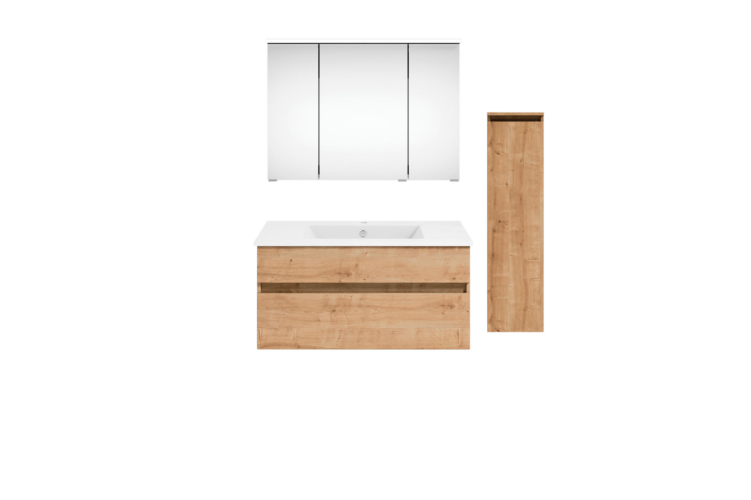 BADEZIMMER  in 120 cm  - Eichefarben/Weiß, KONVENTIONELL, Keramik/Holzwerkstoff (120cm) - Puris