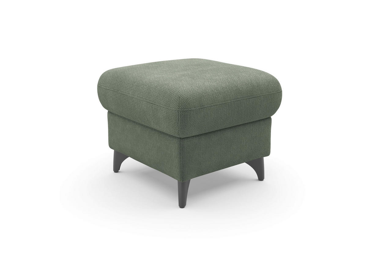 HOCKER GLENDALE E Flachgewebe Dunkelgrün  - Dunkelgrün/Schwarz, KONVENTIONELL, Textil/Metall (58/48/58cm) - Sit & More