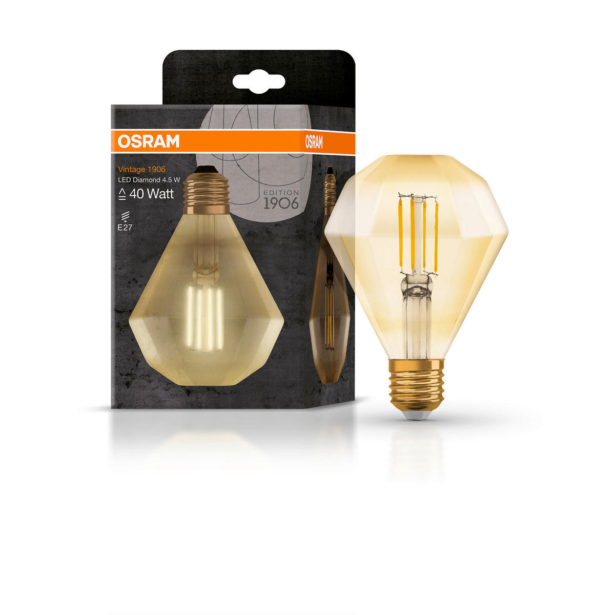 LED-LEUCHTMITTEL   E27 4 W 470 lm  - Goldfarben, Basics, Glas (11cm) - Osram