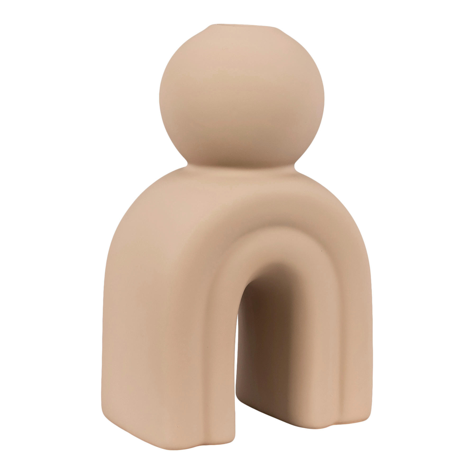 KERZENHALTER - Beige, Basics, Keramik (6,5/17/10,5cm)