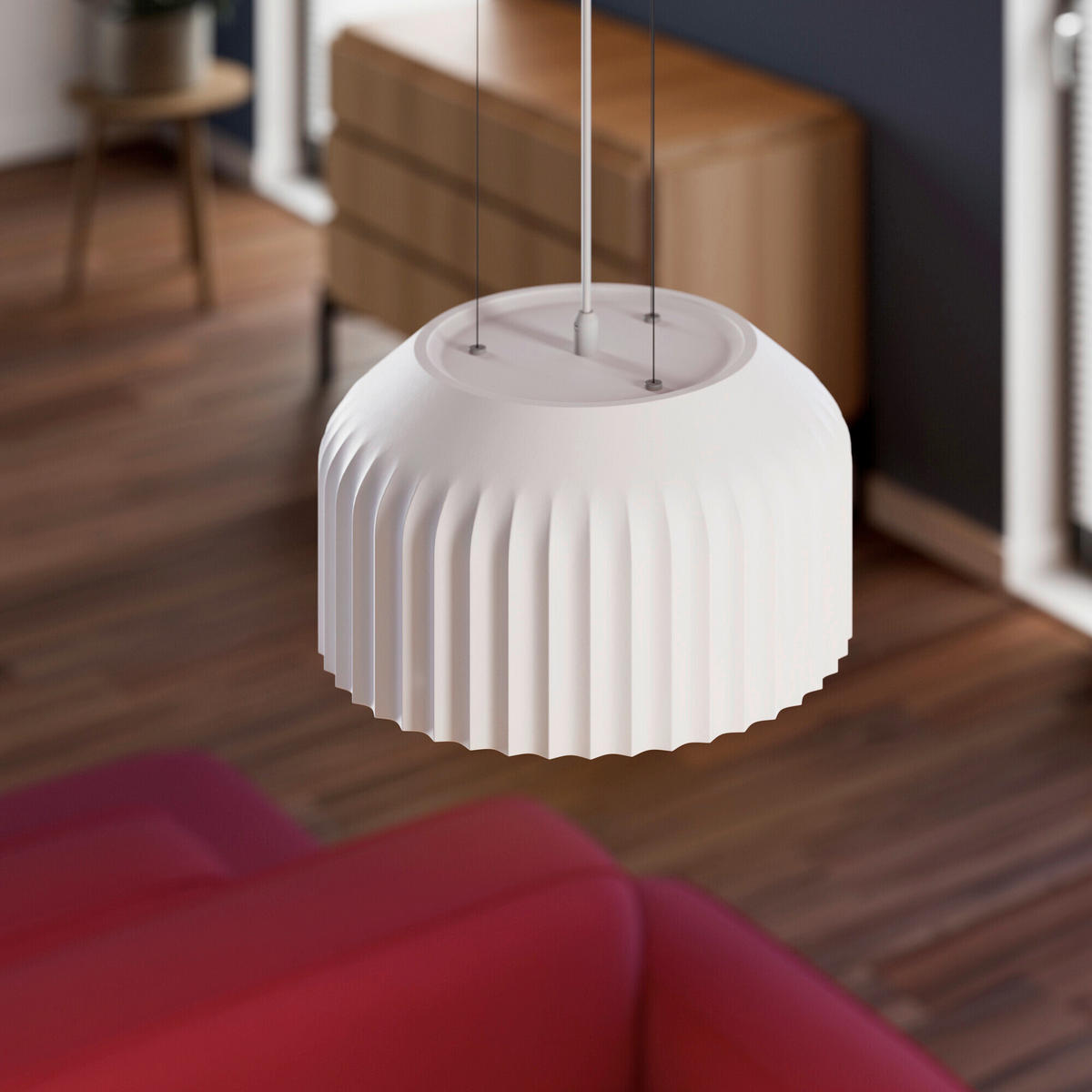 HÄNGELEUCHTE 30/120 cm  - Weiß, Basics, Stein (30/120cm) - Osram