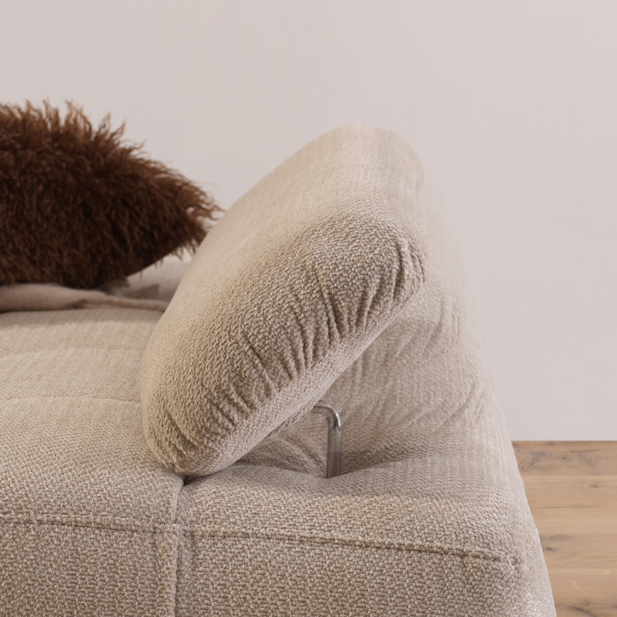 ECKSOFA Naturfarben Webstoff  - Schwarz/Naturfarben, KONVENTIONELL, Kunststoff/Textil (162/282cm) - Carryhome