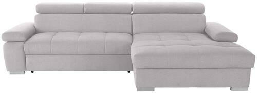 ECKSOFA Silberfarben Velours  - Silberfarben, Design, Holz/Textil (292/183cm) - Livetastic