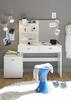 SMINKBORD i vit  - vit/silver, Design, glas/träbaserade material (132/145/43cm) - Best Price