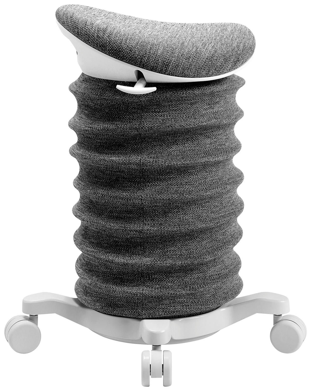 BÜROHOCKER Weiß, Schieferfarben  - Schieferfarben/Weiß, Design, Kunststoff/Textil (37,5/58-70/36cm) - Topstar