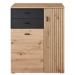 SCHUHSCHRANK  in 84/106,2/37,4 cm  - Schwarz/Eiche Artisan, Design, Holzwerkstoff/Kunststoff (84/106,2/37,4cm) - Voleo