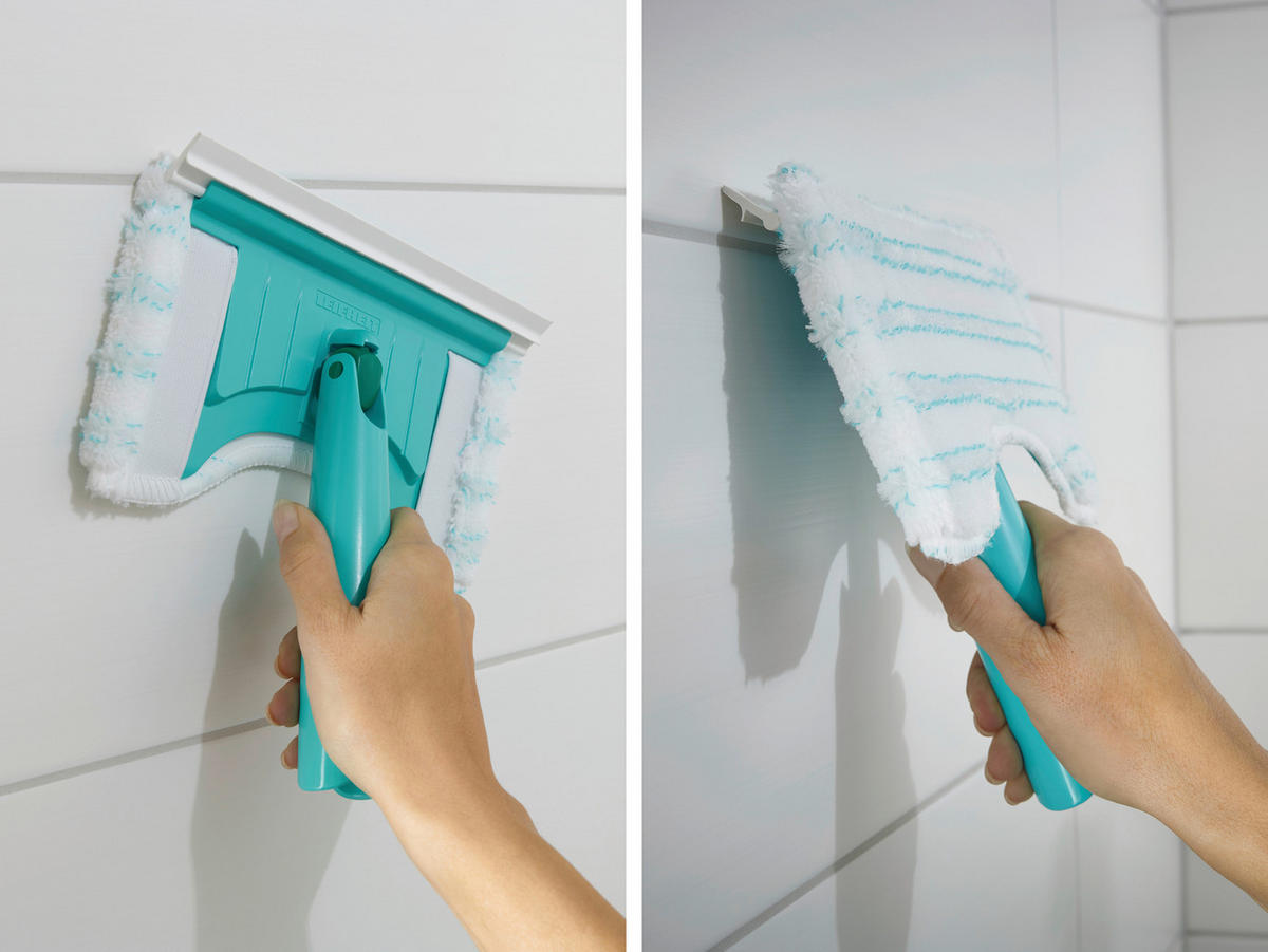 WISCHBEZUG - Türkis/Weiss, Basics, Textil (20cm) - Leifheit