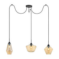 HÄNGELEUCHTE Cursa 79,5/180 cm   - Bernsteinfarben/Schwarz, Basics, Glas/Metall (79,5/180cm) - Novel