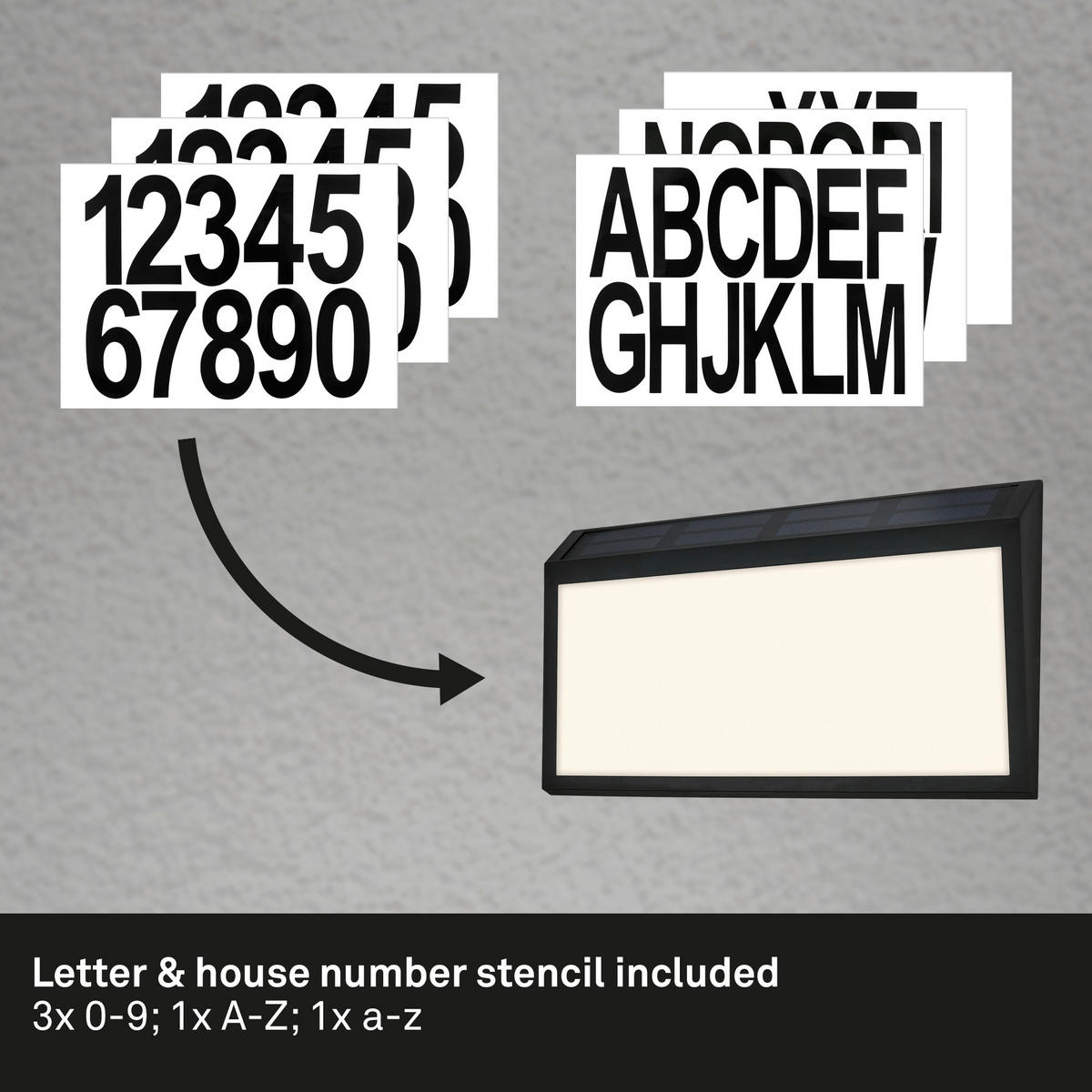 SZOLÁRLÁMPA  - fekete, Basics, műanyag (28/18/3,5cm)