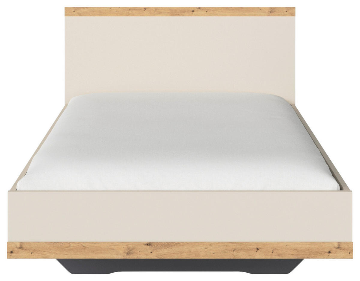 BETT 120/200 cm,  in Champagner, Eiche Artisan,  - Champagner/Eiche Artisan, Design (120/200cm) - Stylife