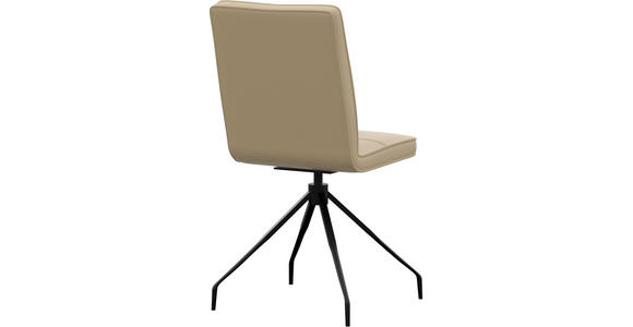 STUHL  Lederauswahl  Echtleder  - Beige, Design, Leder/Metall (45/96/58cm) - Moderano