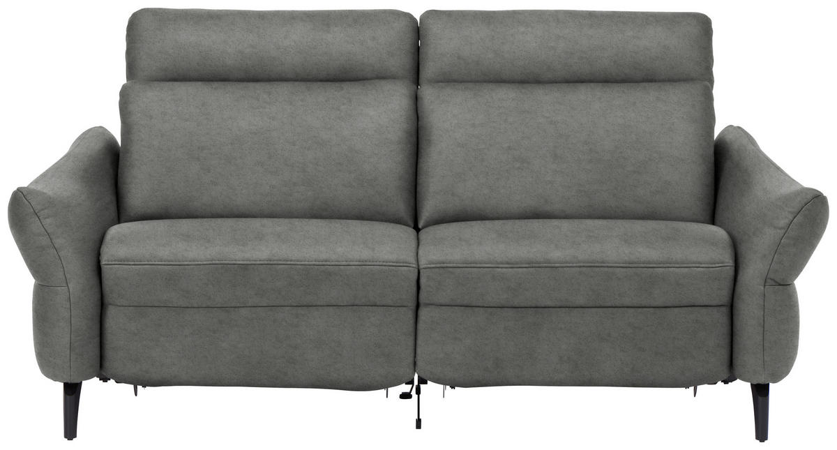 2-SITZER-SOFA  in Echtleder Dunkelgrau   - Dunkelgrau/Anthrazit, Design, Leder/Metall (187/92/97cm) - Himolla Komfortklass