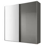 SCHWEBETÜRENSCHRANK  in Grau  - Chromfarben/Grau, Basics, Glas/Holzwerkstoff (188/240/68cm) - Moderano