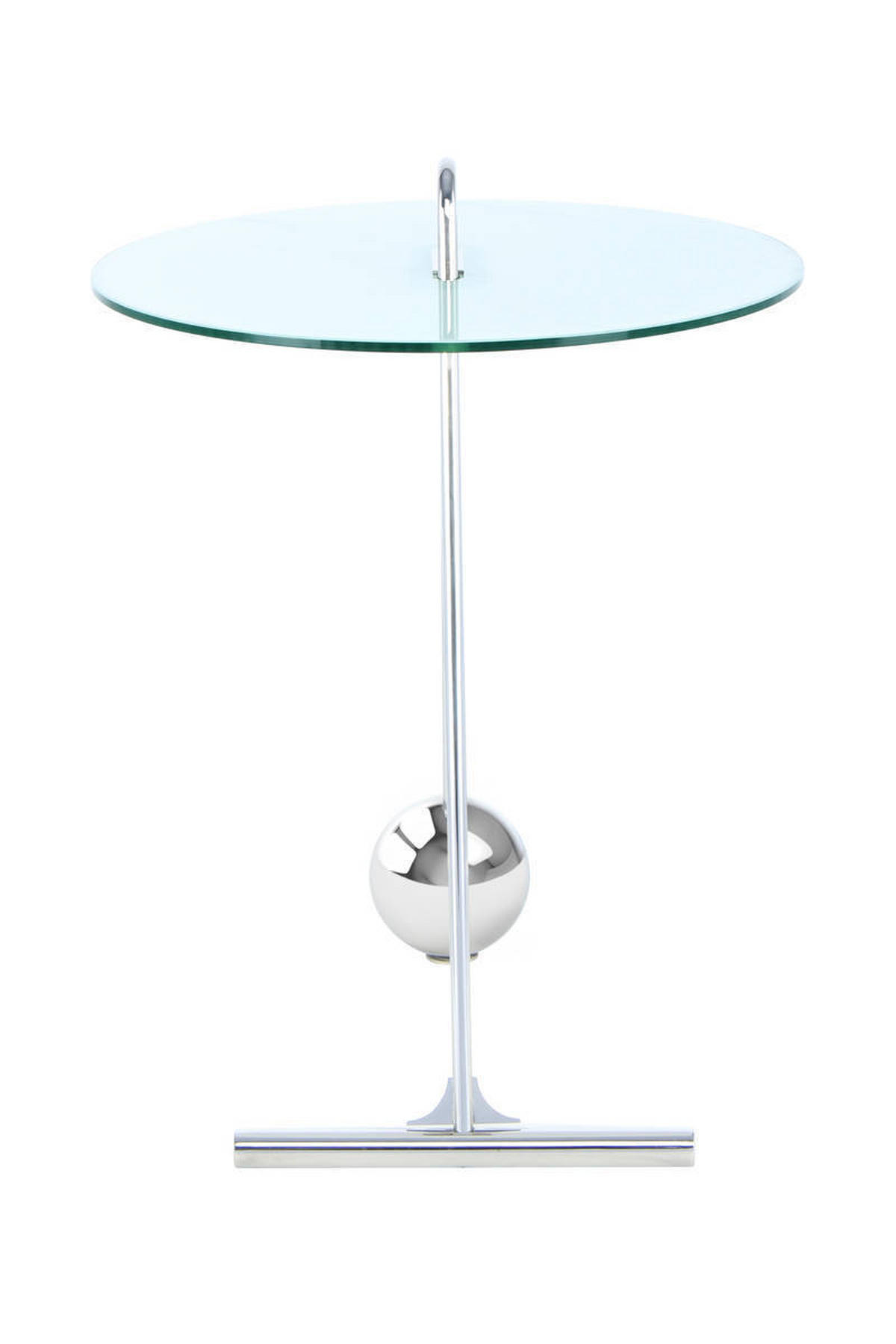 BEISTELLTISCH 46/46/60 cm Weiß, Silberfarben rund  - Silberfarben/Weiß, Basics, Glas/Metall (46/46/60cm) - Kayoom