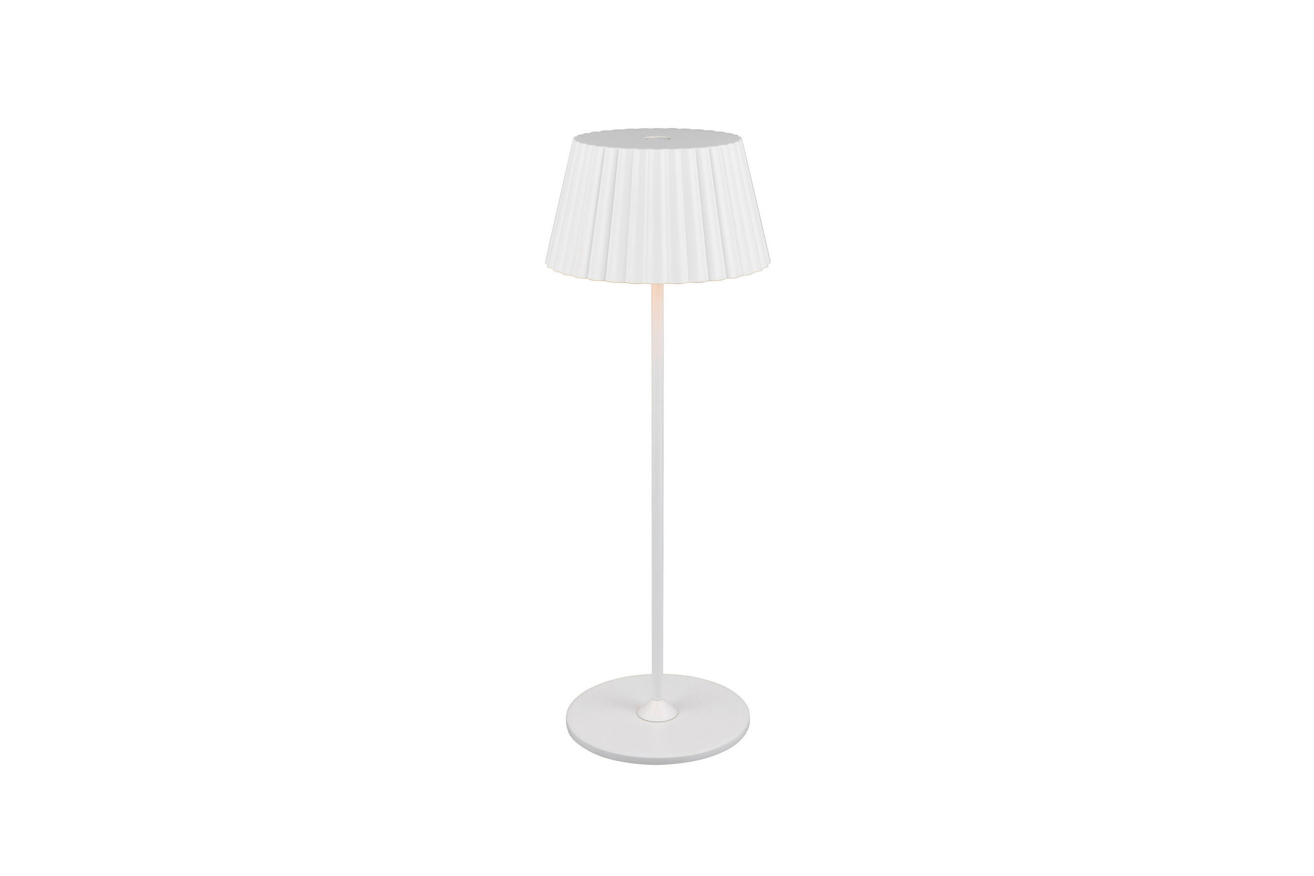 STOLNÍ LAMPA NA BATERIE 13,5/39,1 cm - bílá, Konvenční, kov (13,5/39,1cm)