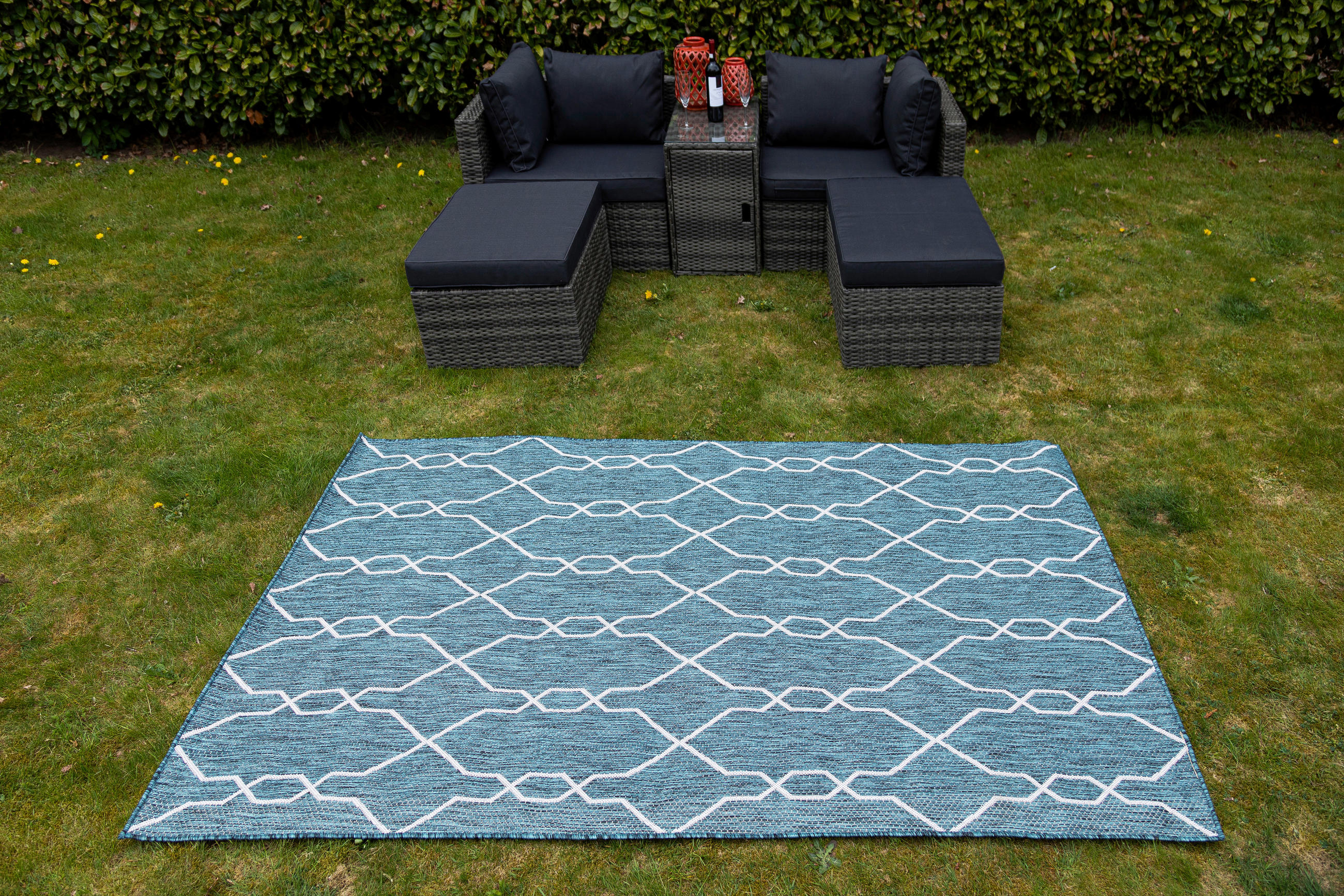 WEBTEPPICH 150/245 cm Blau, Grün - Blau/Grün, Basics, Textil (150/245cm)