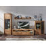 VITRINE Eichefarben, Grau - Chromfarben/Eichefarben, Design, Glas/Holzwerkstoff (68/202/37cm) - Cantus