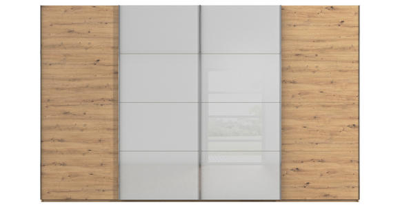 SCHWEBETÜRENSCHRANK 361/223/68 cm 4-türig  - Chromfarben, KONVENTIONELL, Glas/Holzwerkstoff (361/223/68cm) - Novel