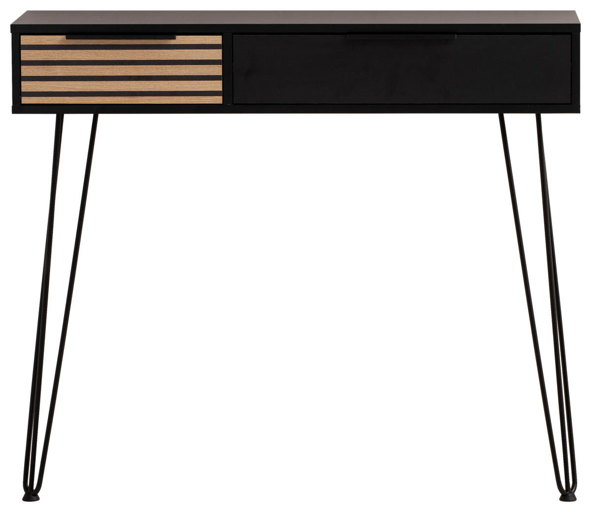 KONSOLENTISCH Schwarz, Eichefarben  - Eichefarben/Schwarz, Design, Holzwerkstoff/Metall (103,7/87,85/32,05cm) - MID.YOU