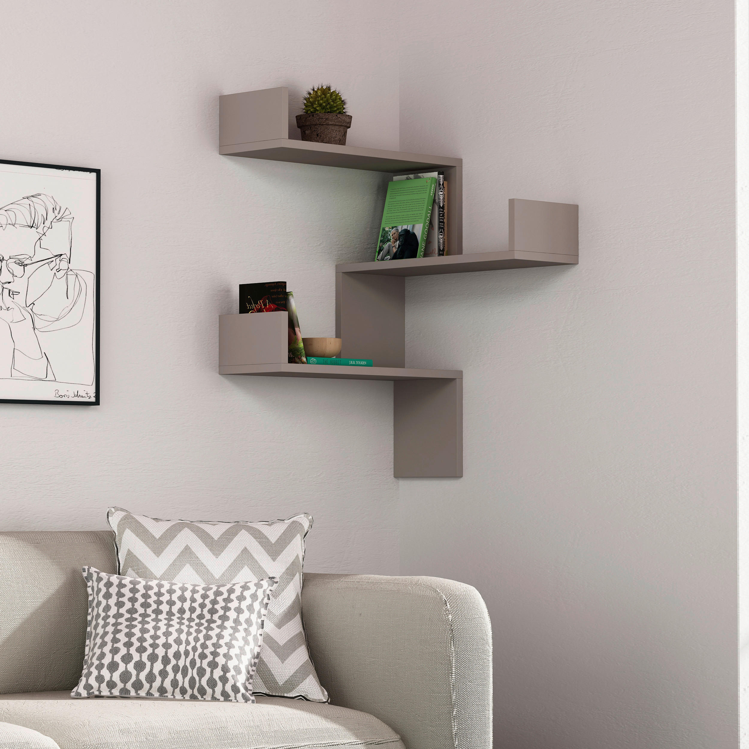 WANDBOARD Beige  - Beige, Design, Holzwerkstoff (60/90/22cm) - Livetastic