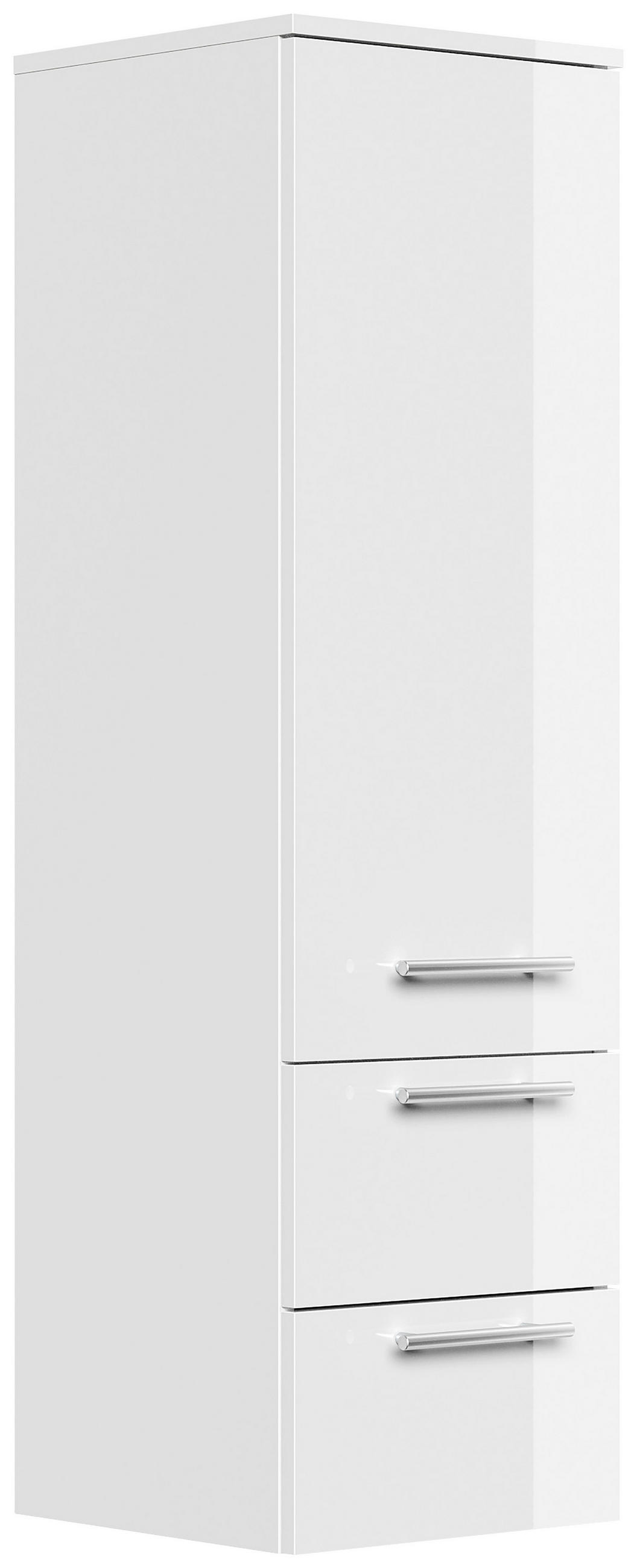 MIDISCHRANK 35,2/120/35,8 cm  - Weiß Hochglanz, Basics, Glas/Holzwerkstoff (35,2/120/35,8cm) - MID.YOU