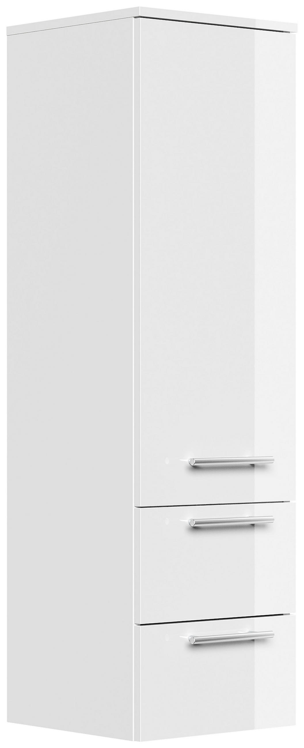 MIDISCHRANK 35,2/120/35,8 cm  - Weiß Hochglanz, Basics, Glas/Holzwerkstoff (35,2/120/35,8cm) - MID.YOU