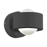 AUSSENWANDLEUCHTE - Klar/Anthrazit, Design, Glas/Metall (9/8,5cm) - Eglo