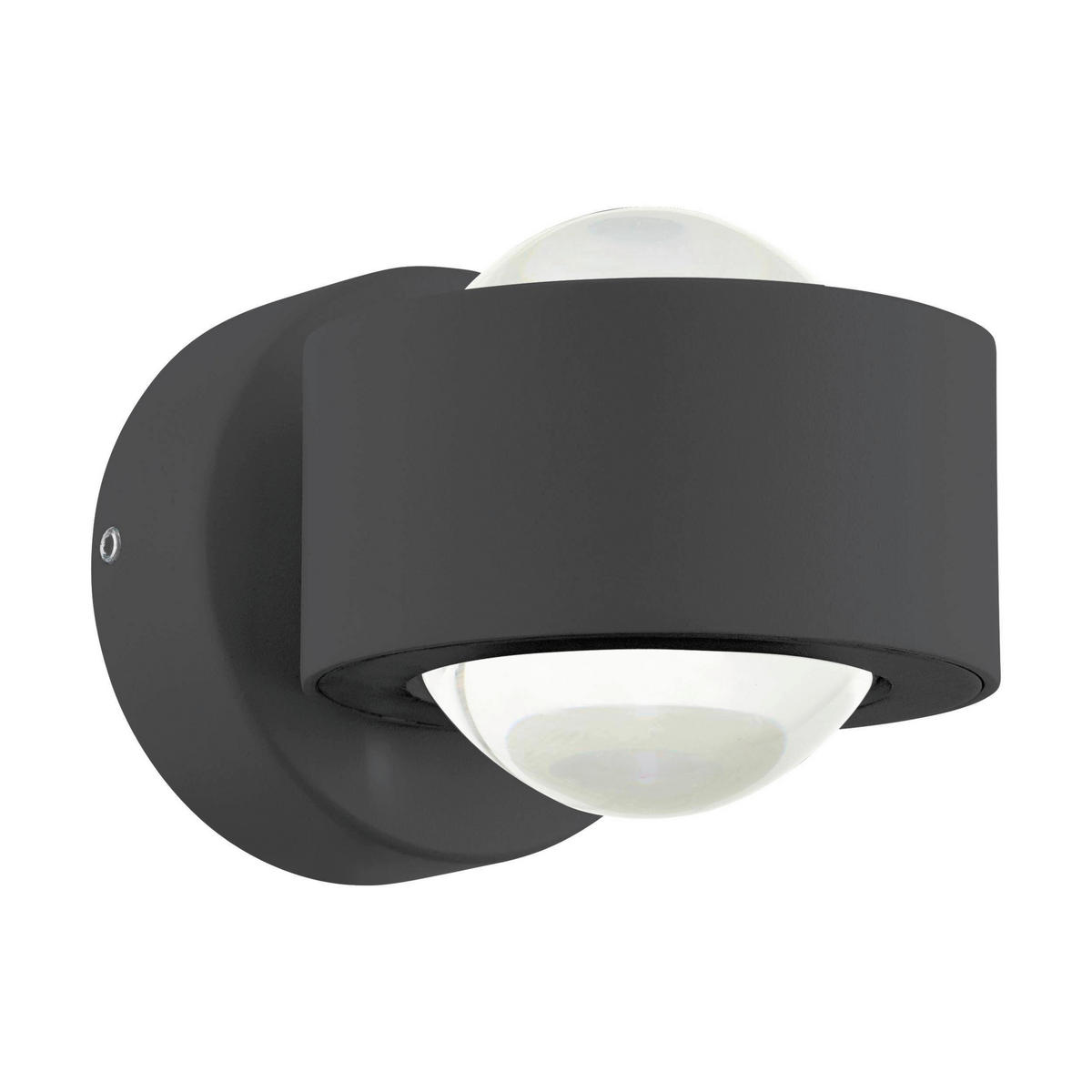 AUSSENWANDLEUCHTE - Klar/Anthrazit, Design, Glas/Metall (9/8,5cm) - Eglo