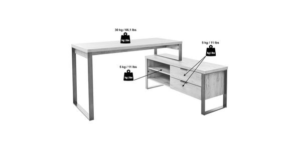 ECKSCHREIBTISCH 147/76/120 cm in Eichefarben - Eichefarben/Anthrazit, MODERN, Holzwerkstoff/Metall (147/76/120cm) - Novel