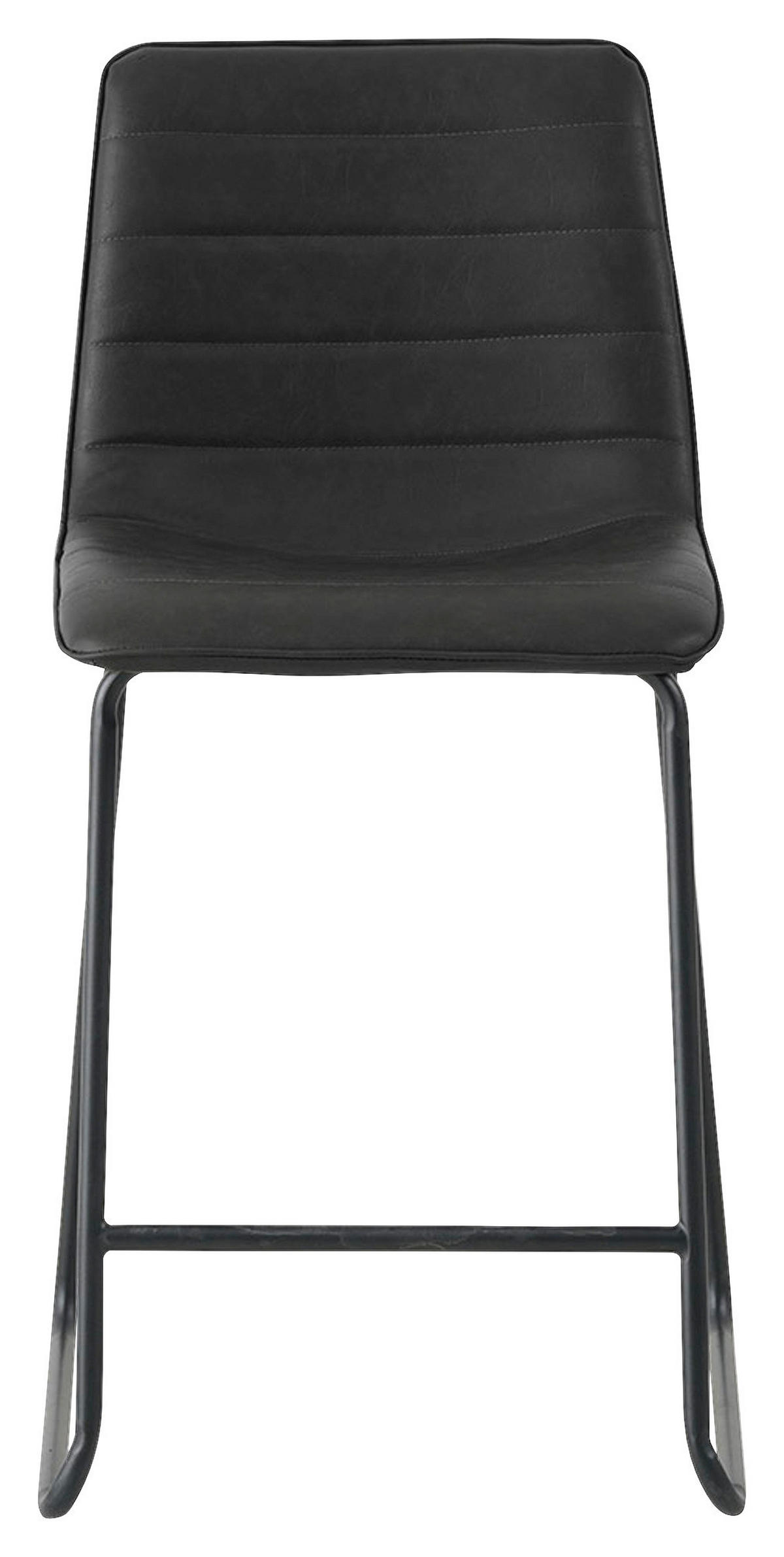 BARHOCKER-SET Lederlook Schwarz Stahl  - Schwarz, KONVENTIONELL, Kunststoff/Textil (49/98/54,5cm) - MID.YOU