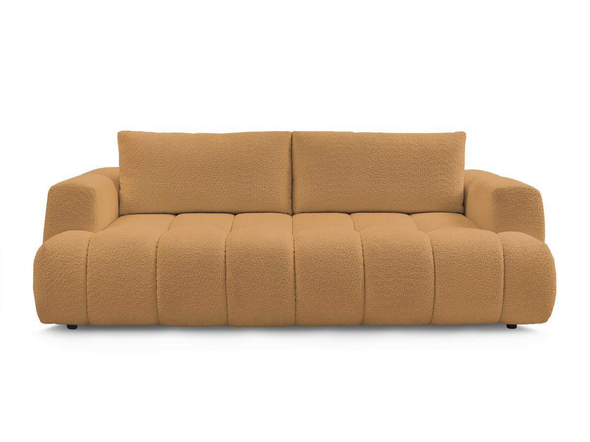 SCHLAFSOFA FUJI Bouclé Gelb  inkl.  - Gelb/Schwarz, MODERN, Kunststoff/Textil (251/113/88cm)