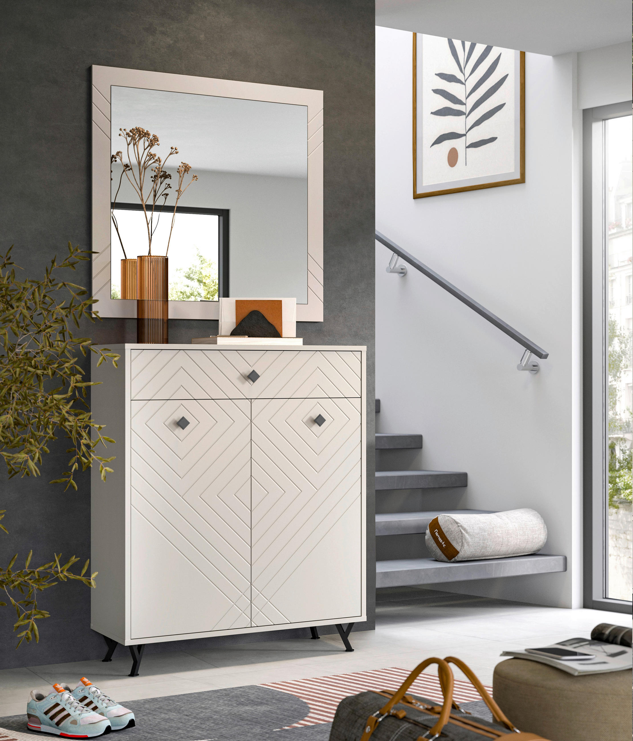 GARDEROBE 2-teilig in 80/190/35 cm - Design, Glas/Holzwerkstoff (80/190/35cm) - MID.YOU
